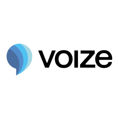 bvitg Mitglieder Webseite Voize mit einem blauen symbol und dem wort Voize in schwarz