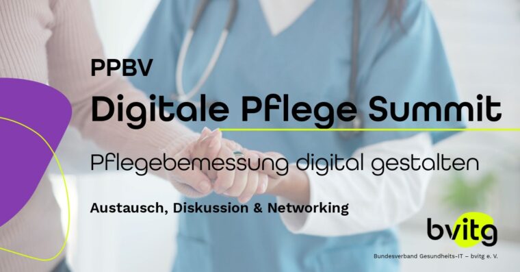 Veranstaltungsgrafik mit Überschriften in Schwarz. im Hintergrund sind zwei Hände zu sehen die sich anpassen. Eine Person mit blauem Kittel und Stethoskop und eine in Alltagskleitung.